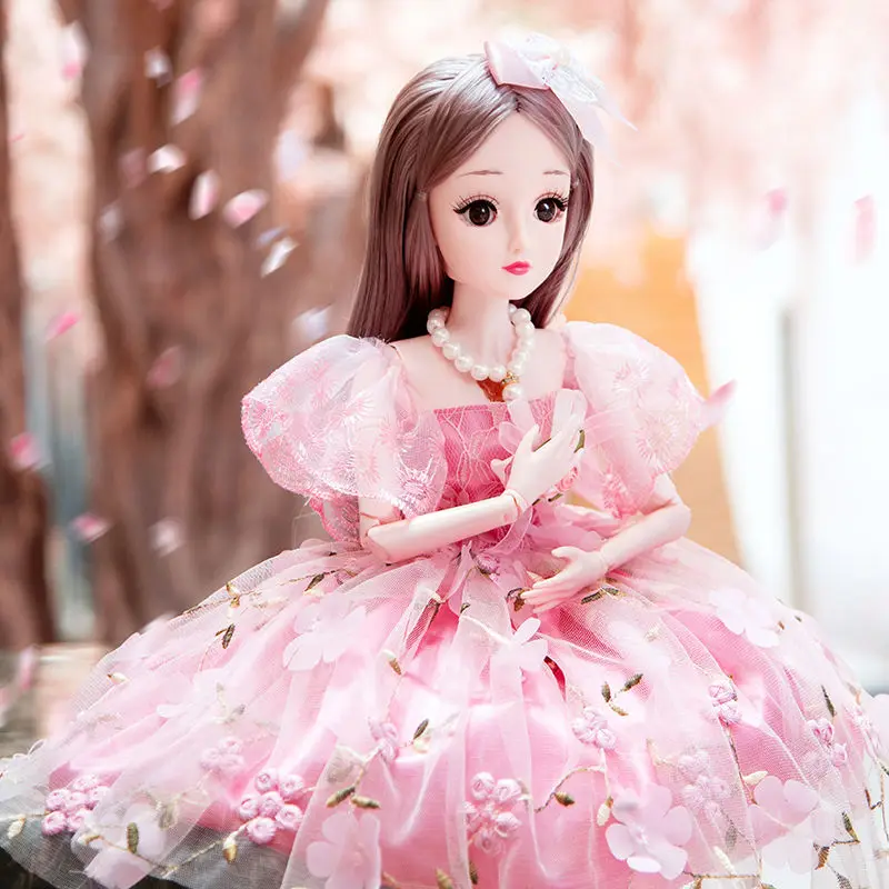 

60cm beautiful princess doll with dress clothes 1/3 BJD doll 16 joint beautiful golden princess hair can choose gifts for girls