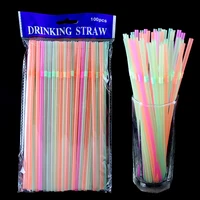 100pcsblackwhitecolor disposable plastic curved straws wedding birthday party bar beverage accessories cocktail decoration