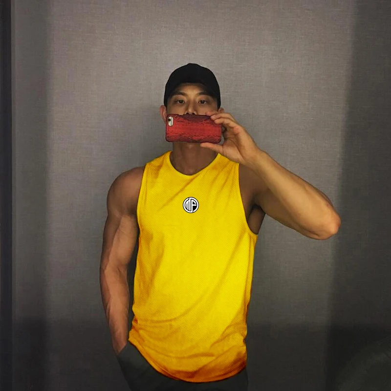 

New Summer Mens Gym Clothing Mesh Bodybuilding Stringer Tank Top Fitness Sleeveless Shirt Running Vest Quick Dry Singlets