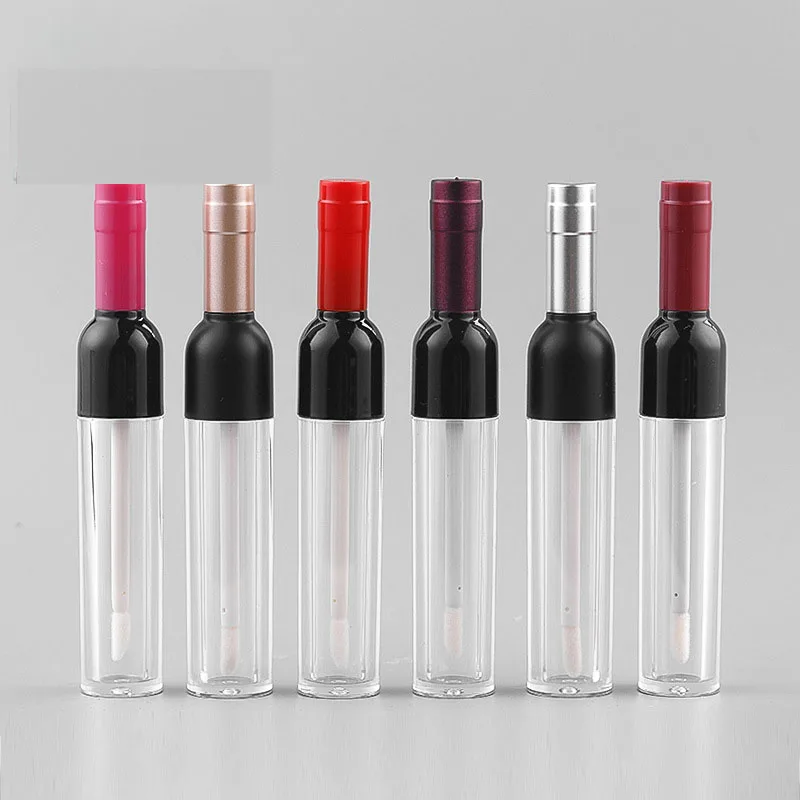 30pcs 5ml Empty Wine Shaped Lip Gloss Tube Lipstick Tubes, Reffilable Bottle Cosmetic Packaging Container LG013