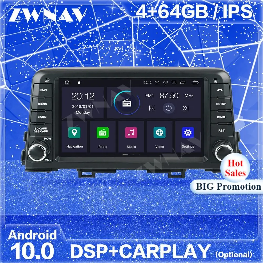 Carplay IPS Android экран GPS навигация для KIA PICANTO MORNING 2017 2018 Авторадио аудио стерео