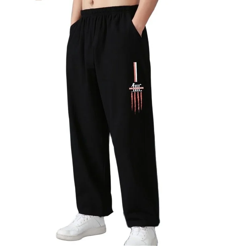 

autumn men pants plus size 8XL 9XL 10XL Loose oversize loose straight pants thin elasticity high street wide leg pants