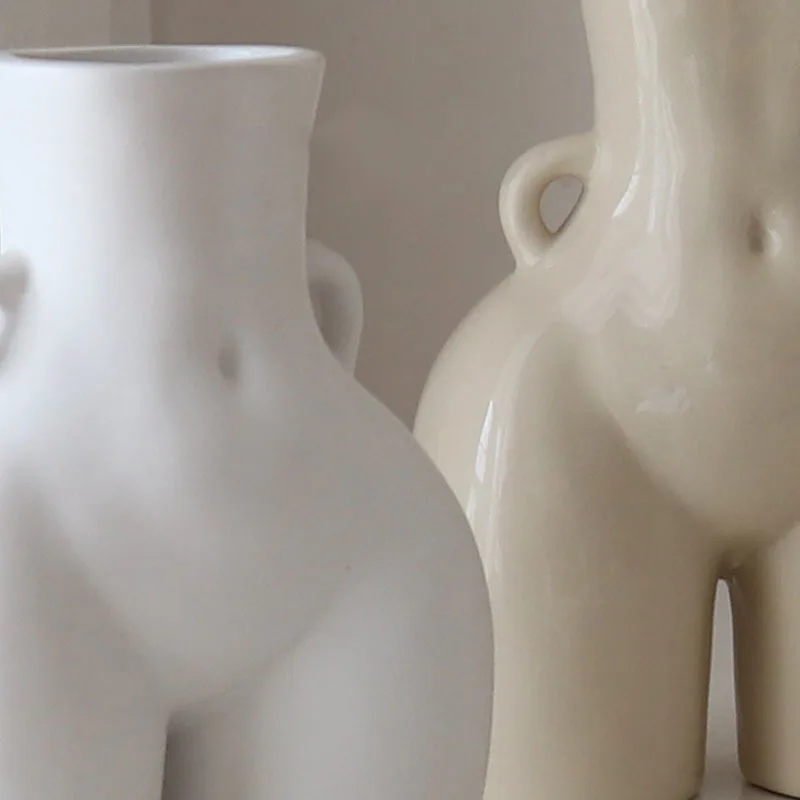 

Nordic Creative Ceramic Body Art Hip Shape Vase Decoration Living Room Bedroom Hotel Home Decorat Ornaments