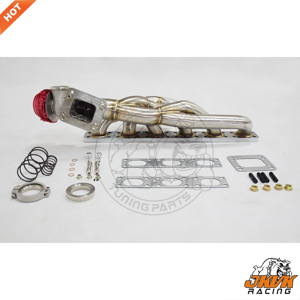 JKVK гоночный турбо коллектор толщиной 3,0 мм+ 44 мм мусорный ворота для E36 E39 M50 M52 S50 S52 с T3 или T4 фланцем 1990-2001