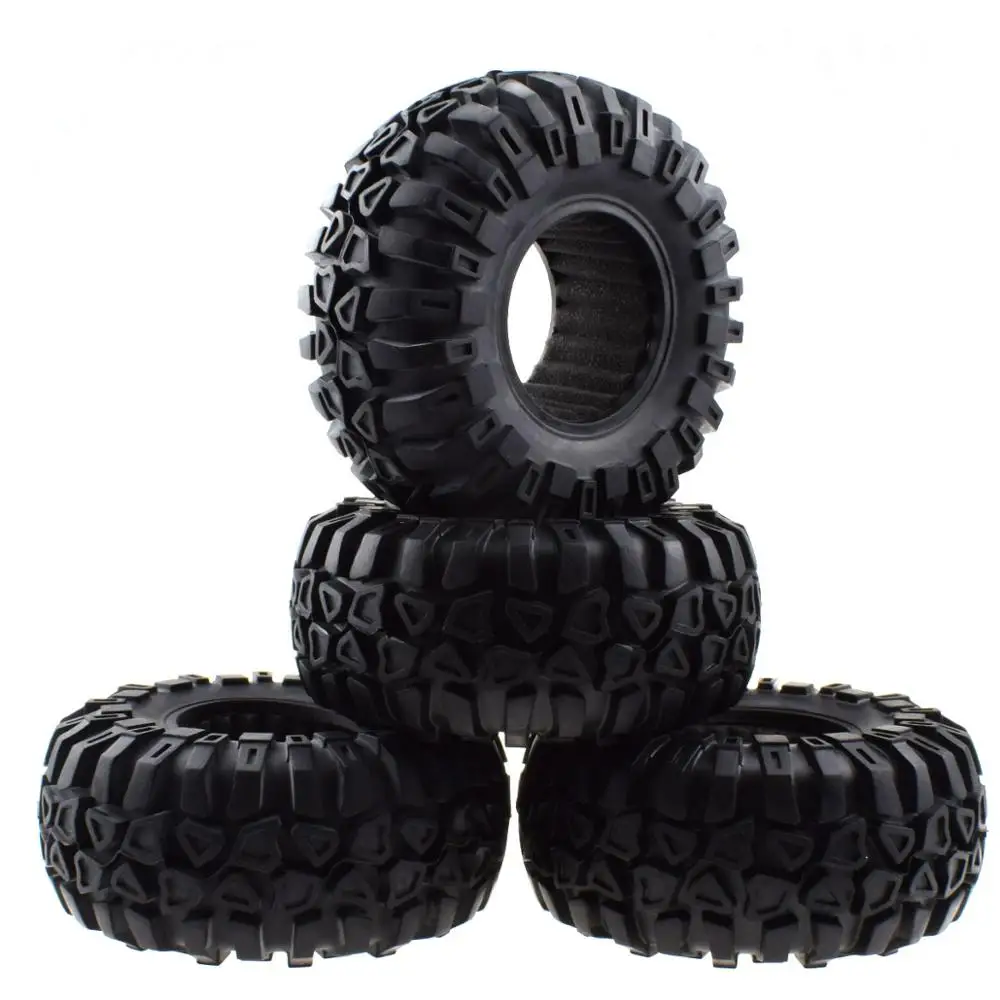 SOJERC 4 шт. 135 мм 2 дюйма Beadlock колеса и резиновые шины для 1/10 RC Рок Гусеничный осевой