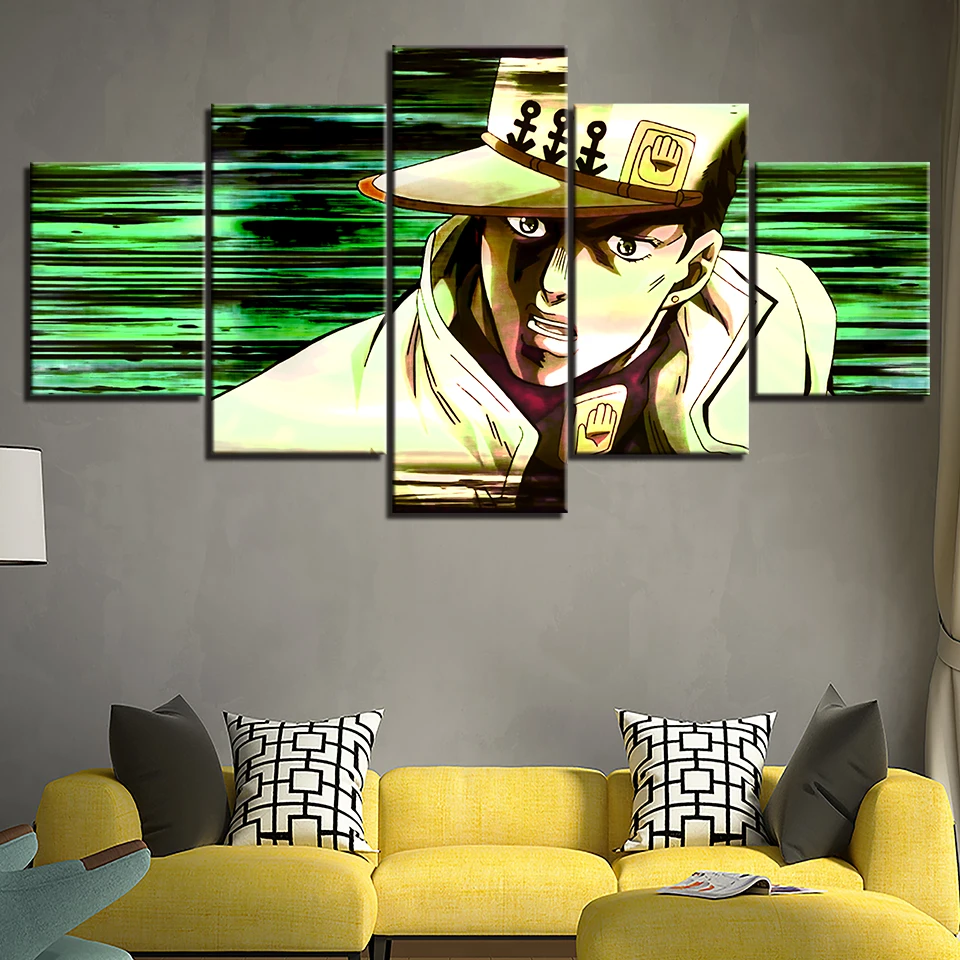 

JoJo's Bizarre Adventure Anime Jotaro Kujo Picture Poster HD Prints Canvas 5 Pieces Wall Art Painting Living Room Home Decor