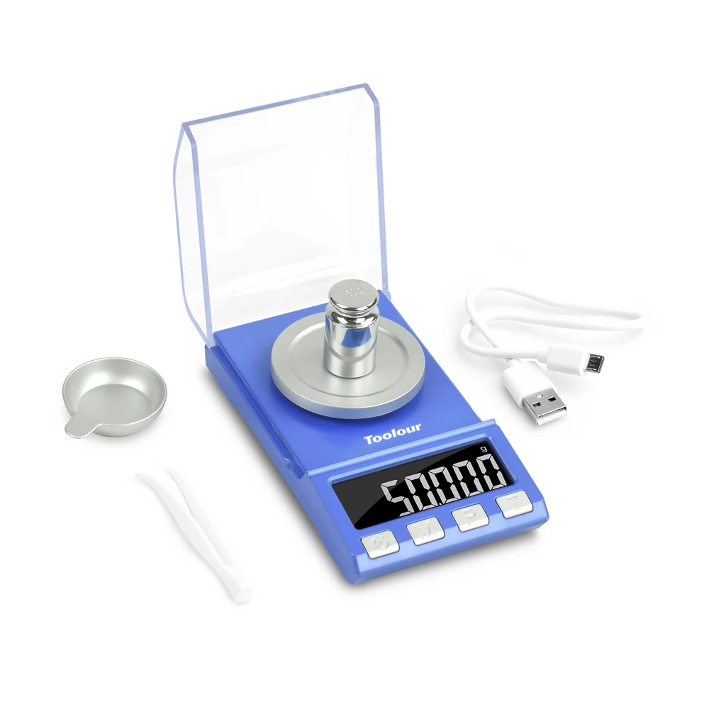 Toolour100g/50g X 0,001g мини точность ювелирной шкалы ЖК-дисплей портативные весы usb зарядка для лабораторной медицины электронные
