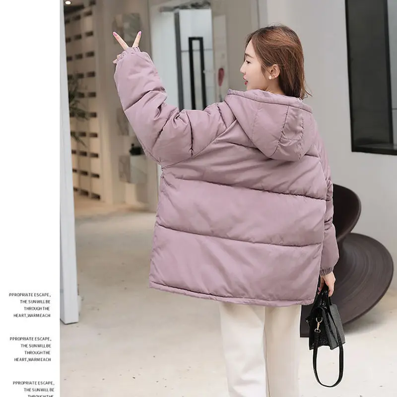 

UVRCOS 2021 Fashion New Winter Jacket Women Hooded Parka Women Jacket Coat Thicke Down Outerwear Cotton Padded Female Jacket