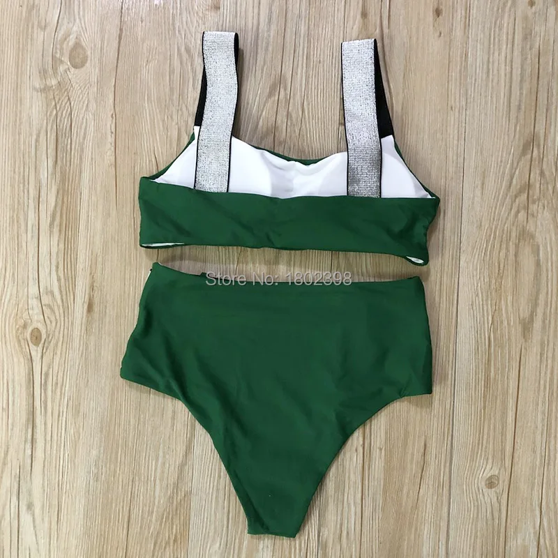 Купальник женский с высокой талией пикантный комплект бикини чашками пуш-ап