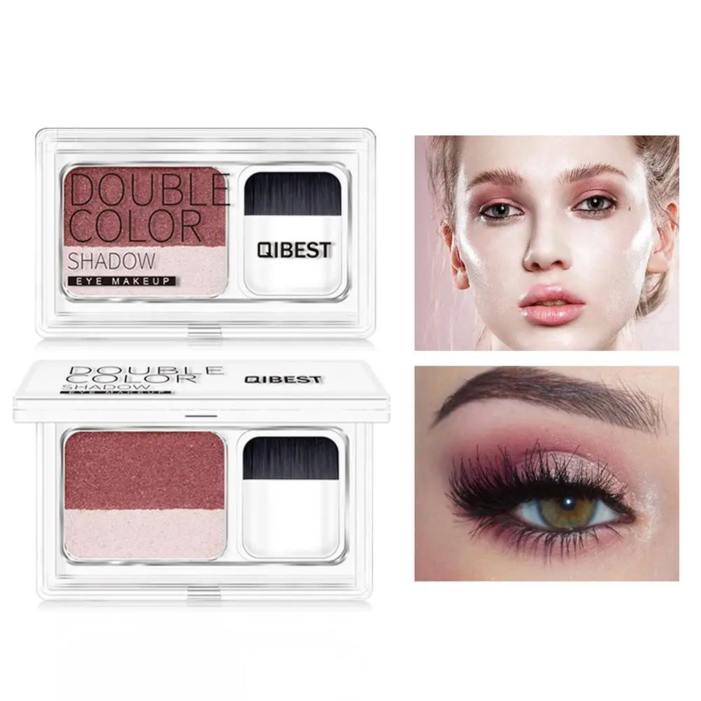 Женские Двухцветные штамп тени для век длительного действия не размазываются