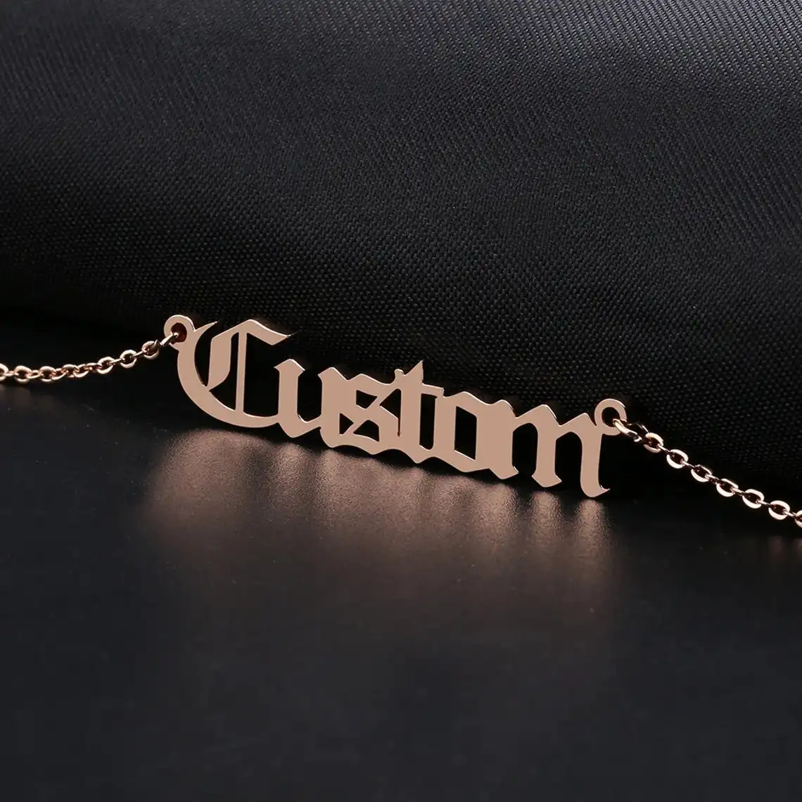 

Personalise Custom Old English Name Nameplate Necklaces Men Women Charm Name Pendant Jewelry Stainless Steel Choker Necklace