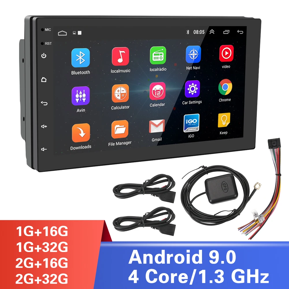 

Мультимедийный видеоплеер 1G/2G Android 9,0 2 Din универсальный автомобильный стерео GPS карта WIFI Bluetooth плеер 4-ядерный автомобильный радиоприемник