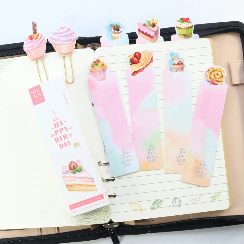 Domikee милые Креативные торты форма офисные школьные закладки для книг kawaii