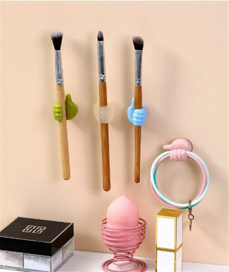 creative thumb toothbrush holder hole free wall hook sundries storage key holder hook for bathroom and kitchen accessories free global shipping