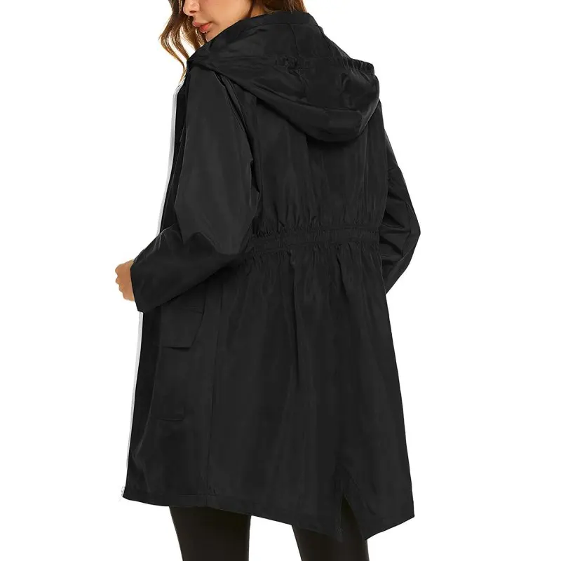 Полиэстер женский плащ утолщенный водонепроницаемый дождевик прозрачный черный