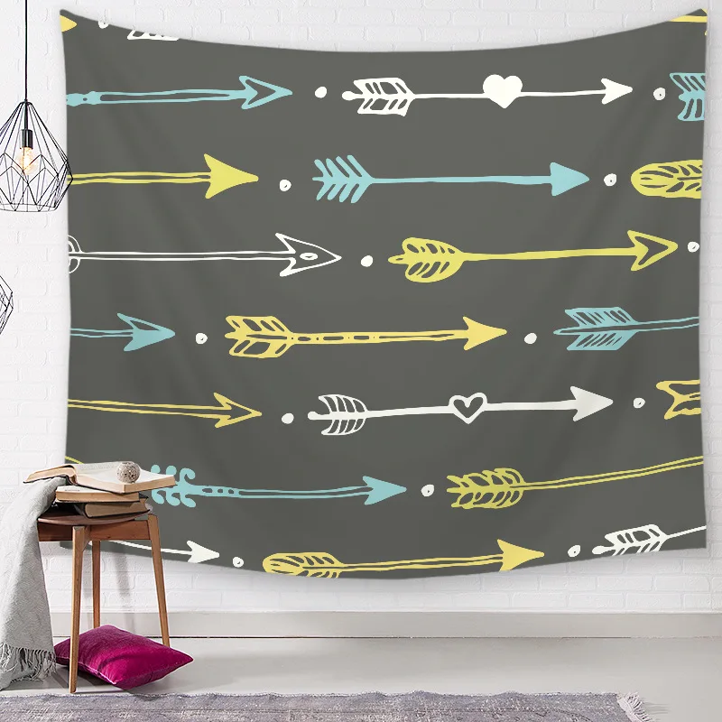 CAMMITEVER Geometric Printed Tapestry Feather Wave Blanket Farmhouse Decor Window Tapestries | Дом и сад