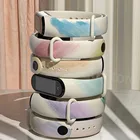 Ремешок силиконовый для Xiaomi Mi Band 6 5 4 3, сменный Браслет с акварелью для Xiaomi Mi6 Mi Band 5, band6