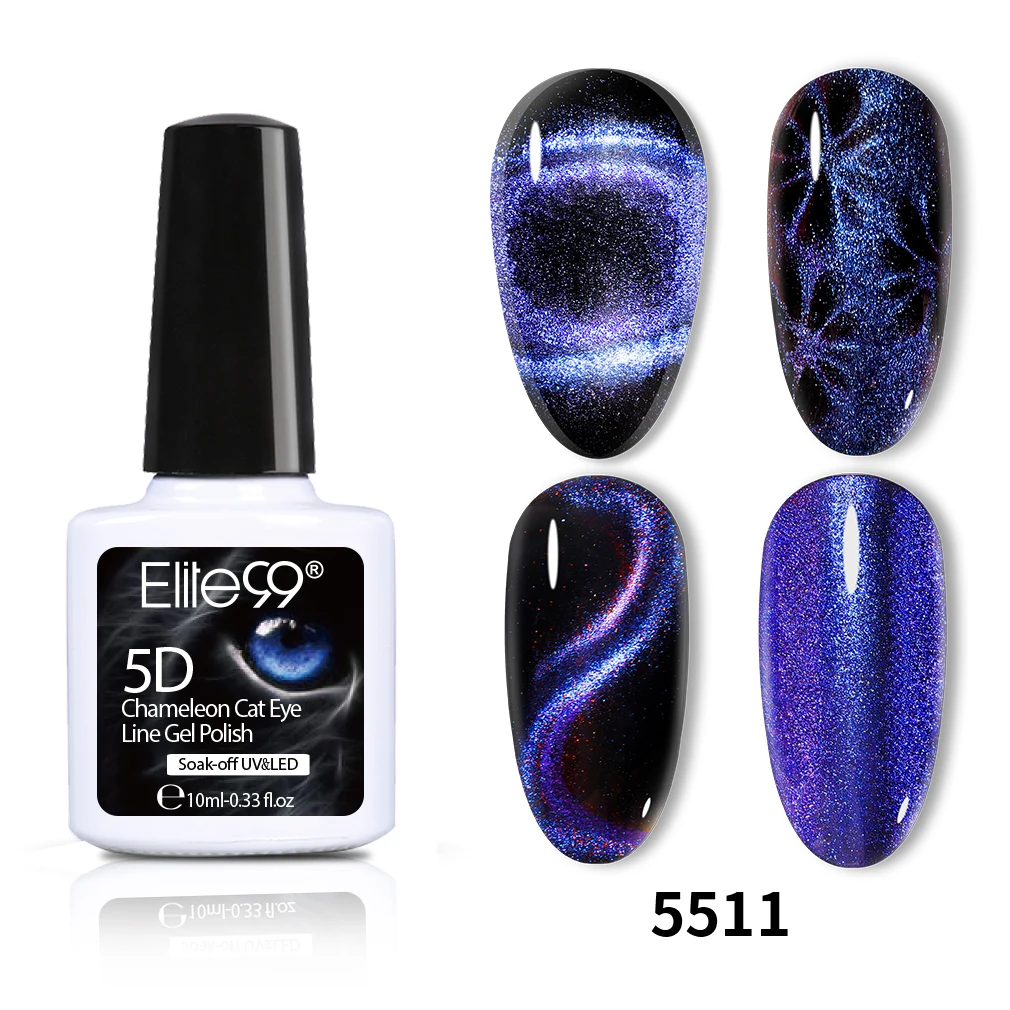 5511 Elite99 10 мл Galaxy Cat Eyes светодиодный Гель-лак для ногтей Хамелеон для использования с магнитом УФ-лак для ногтей Дизайн ногтей Блестящий гель нужен черный базовый слой - Цвет: 5511