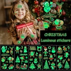 2022 рождественские светящиеся наклейки для детей, светящиеся в темноте настенные игрушки, подарок для детей нового года, мультяшный Санта-Клаус