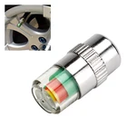 4 шт.компл. оповещение о клапане автомобильной шины, 3-цветный датчик, индикатор, колпачки стержня клапана, монитор давления в шинах, монитор давления, автомобильные аксессуары