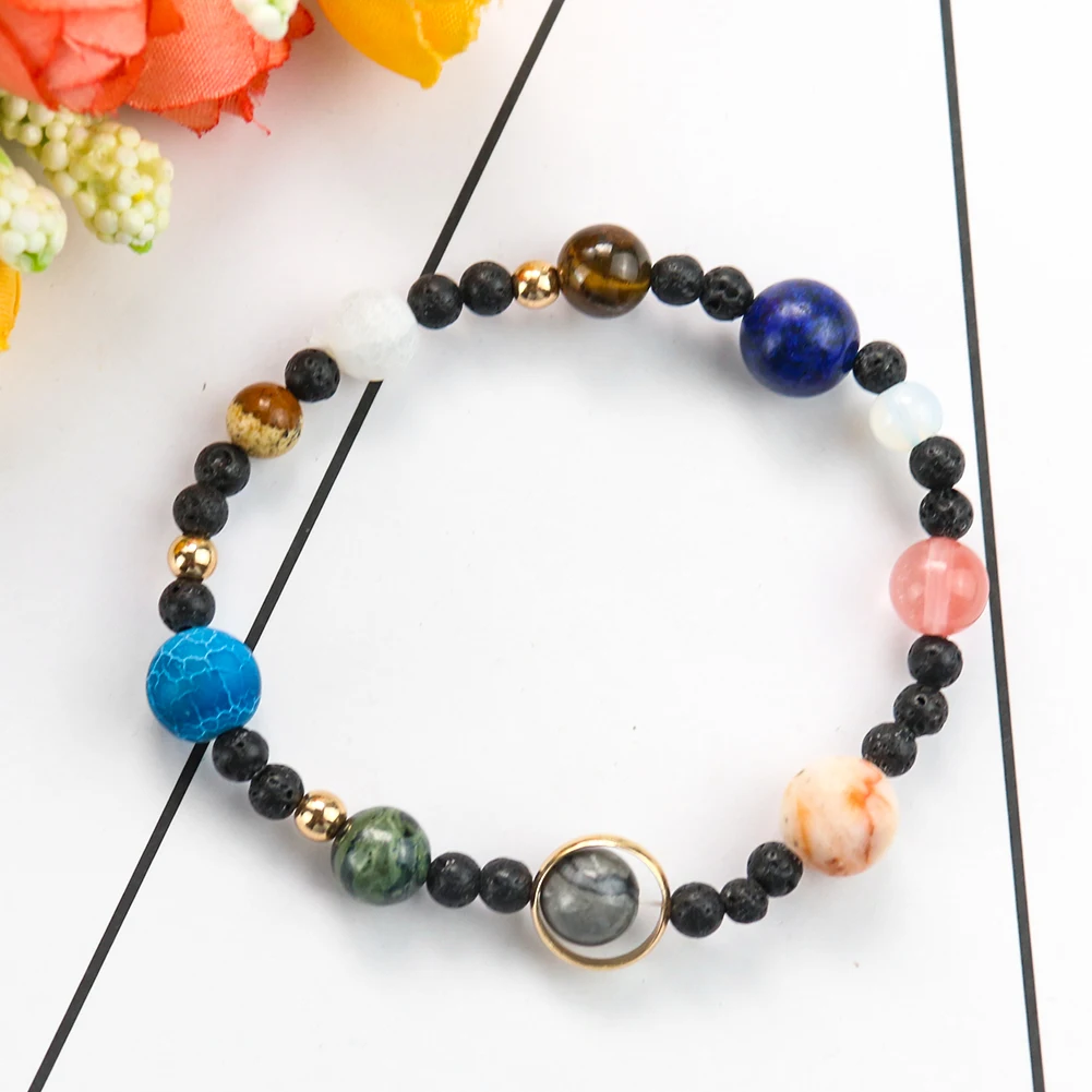 Природное минеральное космическая планета браслет Вселенной драгоценные камни