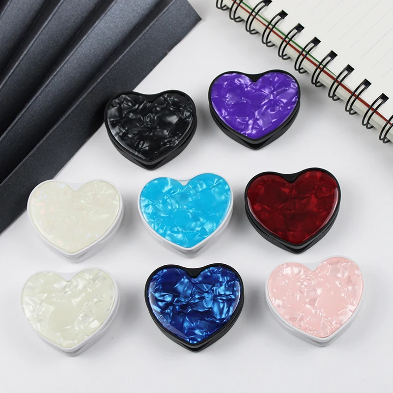 50pcs heart seashells texture epoxy pattern folding mobile phone stand lazy desktop stand mobile phone grip free global shipping