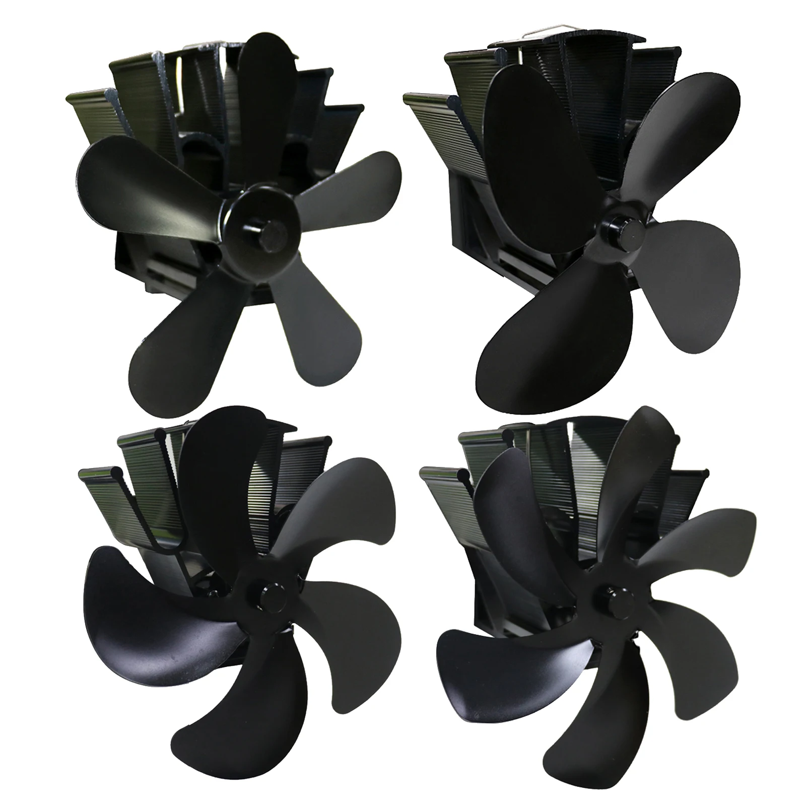 

Aluminum Alloy Wood Burner Fan 5-Blade Heat Powered Stove for Wood / Log Burner/Fireplace Fan Motor speed: 750-1050rpm