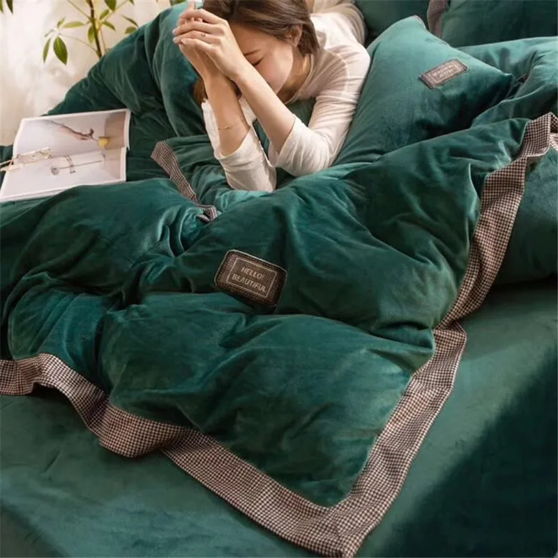 Фланелевый Комплект постельного белья из 4 предметов покрывало для кровати