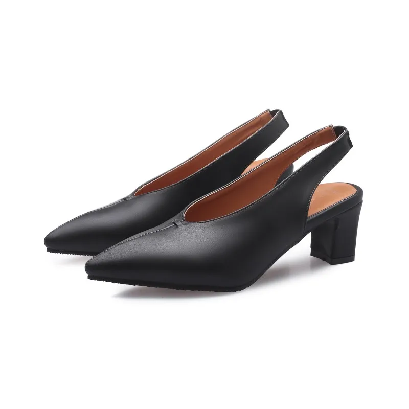 Big Size ladies high heels women shoes woman pumps Women's with pointed buckles and thick | Обувь
