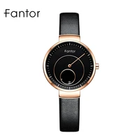 fantor fashion brand women small dial elegant ladies leather quartz wristwatch woman wrist watch black