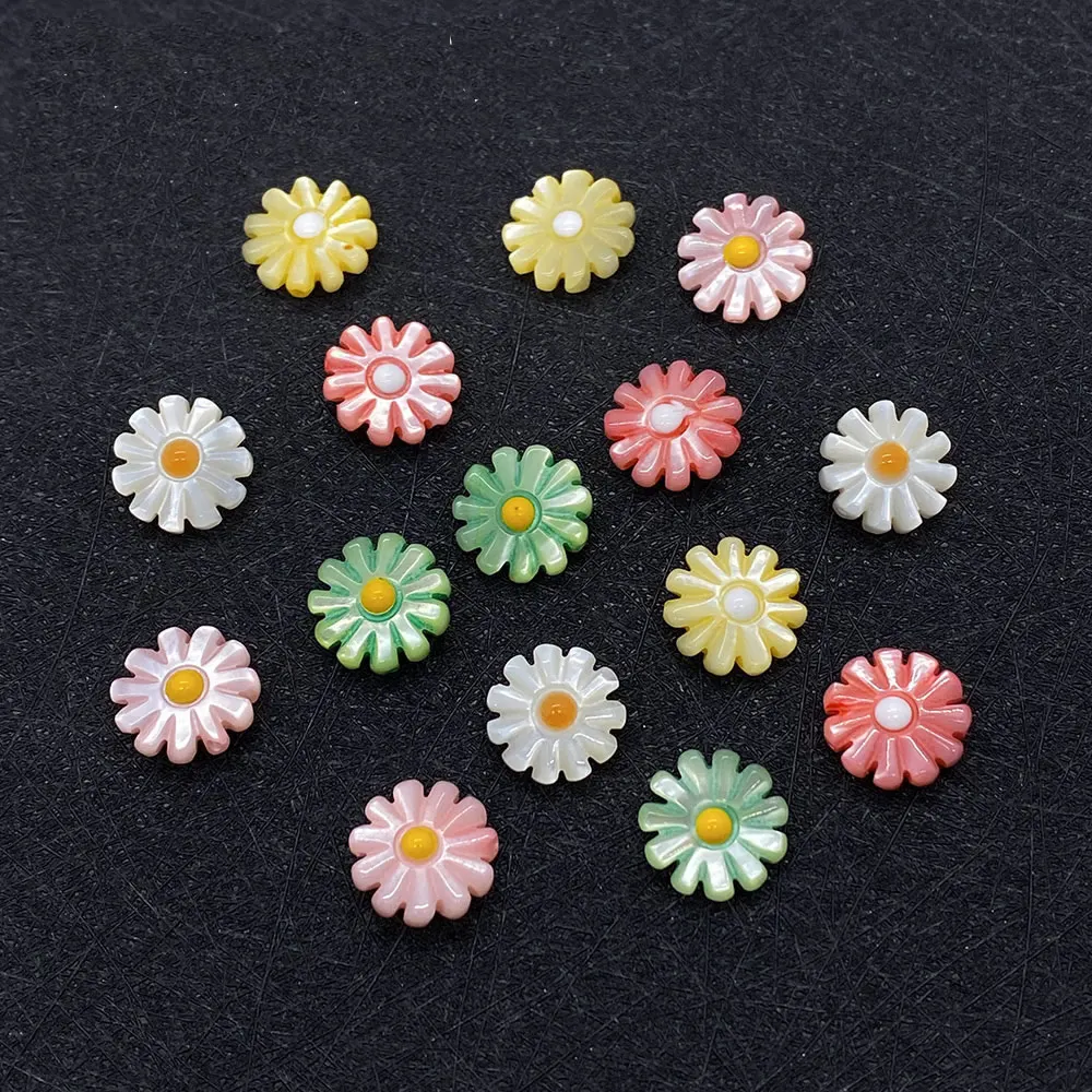 

Natural Shell Bead Sunflower DIY Jewelry Necklace Bracelet Craft Making Loose Bead Charm Jewelry Accessories Wholesale