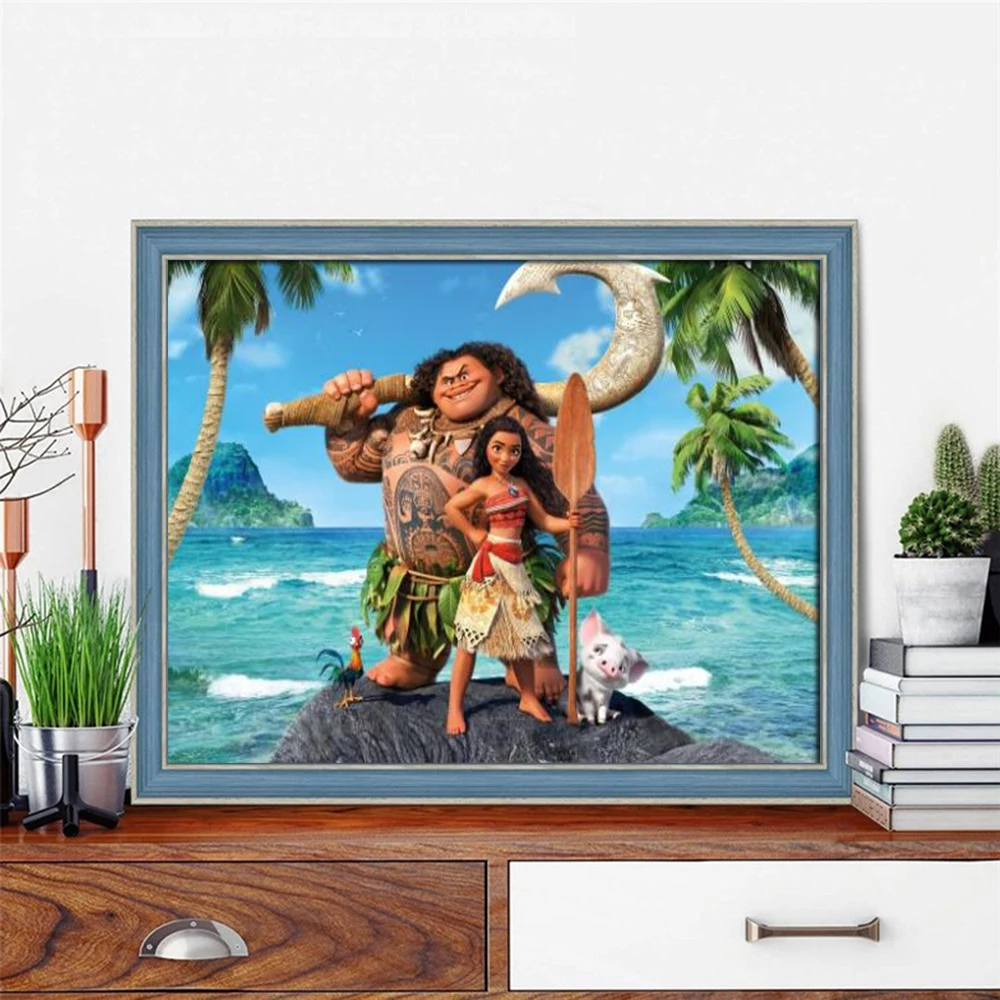 Алмазная живопись мультяшная вышивка остров принцессы квадратная Круглая