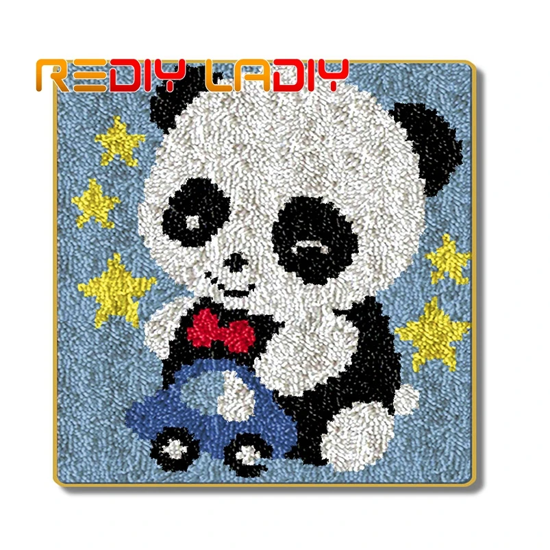 Крюк с защелкой ковер Наборы вяжущие крючком в стиле Little Panda акриловой пряжи Цвет