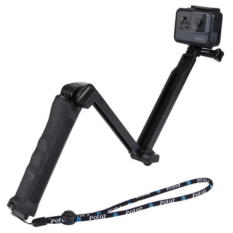 

3-Way Grip Foldable Multi-functional Selfie-stick Extension Monopod with Tripod for GoPro 7 /6 /5 /4 3+ /3 /2 /1 DJI Osmo Action