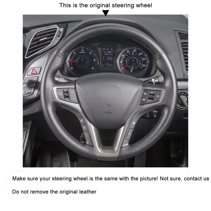 Ручная работа натуральная замша черного цвета для Hyundai I40 чехол рулевого колеса