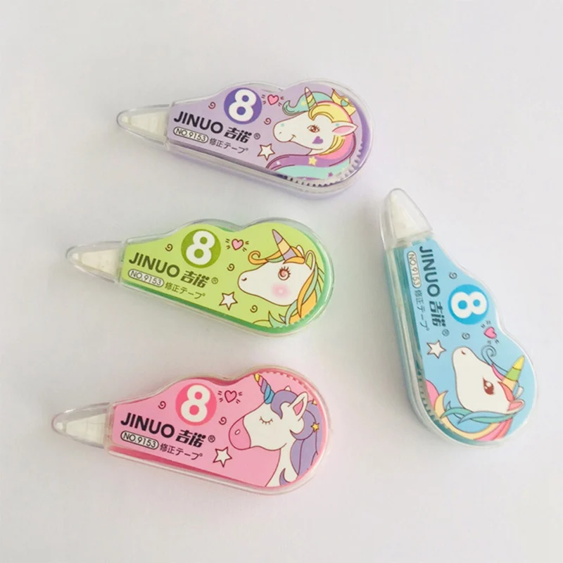 

4pcs/Pack Cute Cartoon Unicorn Correction Tape For Student Writing School Office Supply Stationery Gift Random Style
