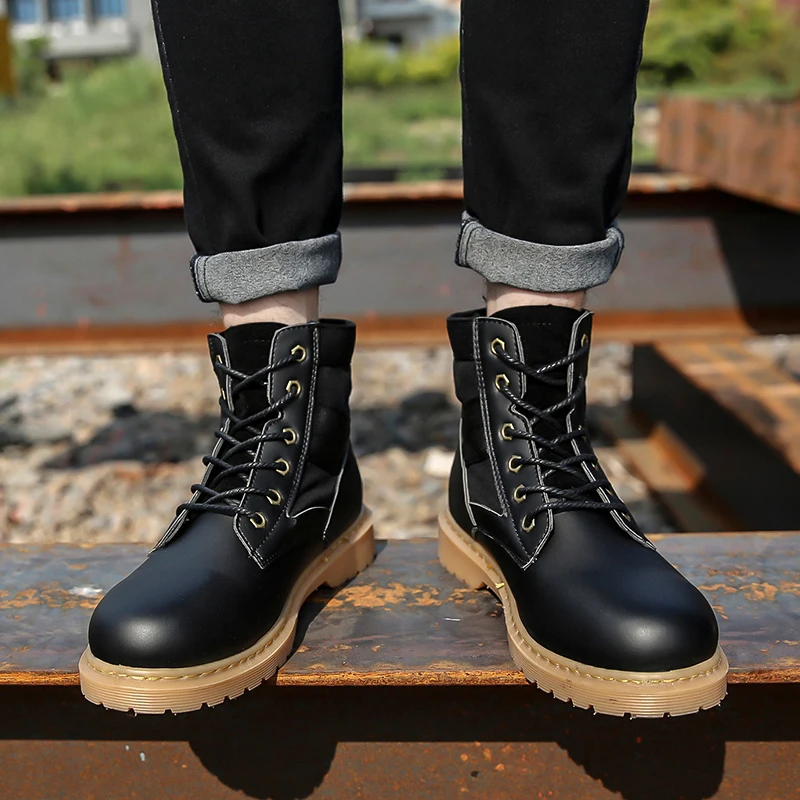 Сезон осень-зима Warwolves с одной и той же типа стиле мужские ботинки из хлопка
