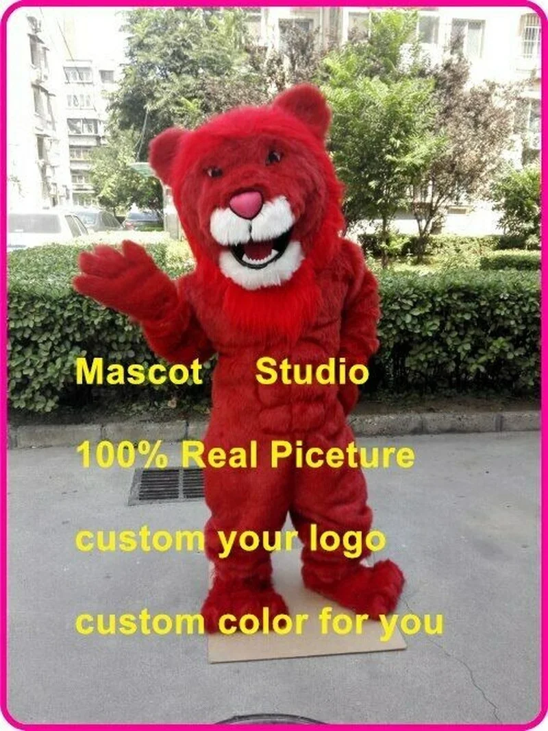 

Lion Mascot Costume Plush Animal Fursuit Cosplay Party Game Dress Suit Advertising Halloween Adult