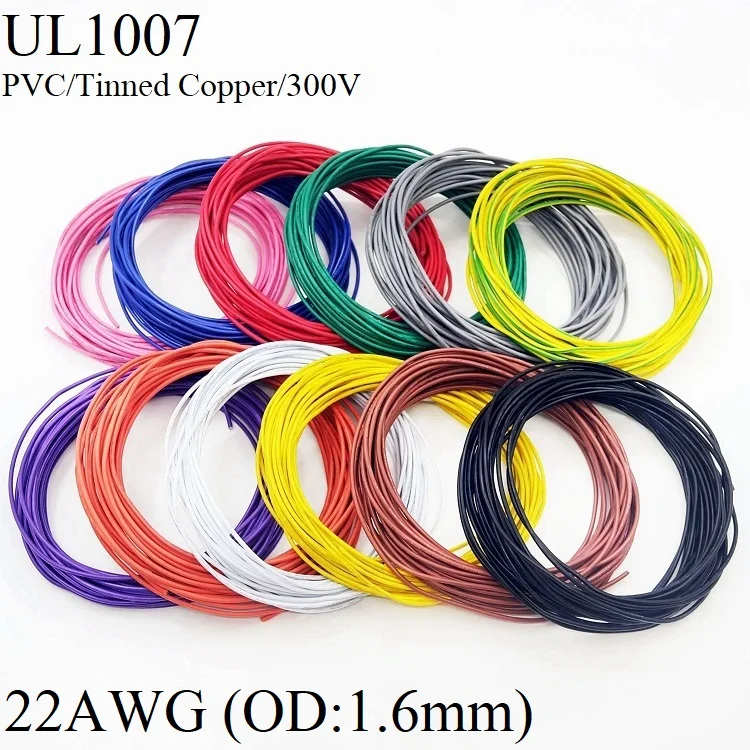 1 м Электронный провод 22AWG медный кабель OD 6 мм ПВХ изолированный лампа освещение