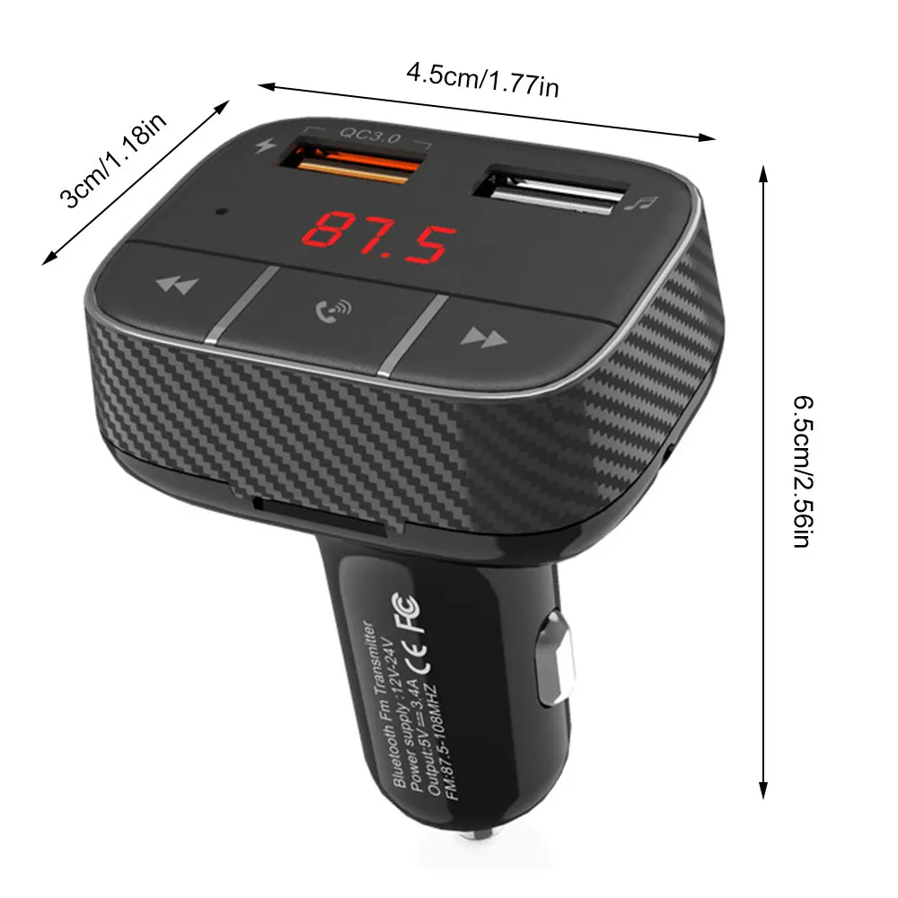 

Fast charging Car MP3 bluetooth player Bluetooth Receiver/Car Charger with Bluetooth 2 USB Ports