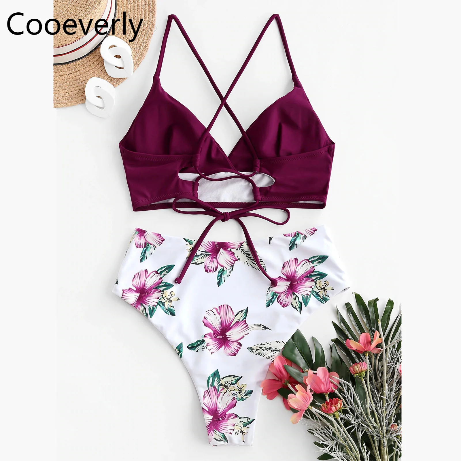 

2021 Sexy Women High Waist Bikini Swimsuit Swimwear Female Bandeau Thong Brazilian Biquini Bikini Set Bathing Suit Bather