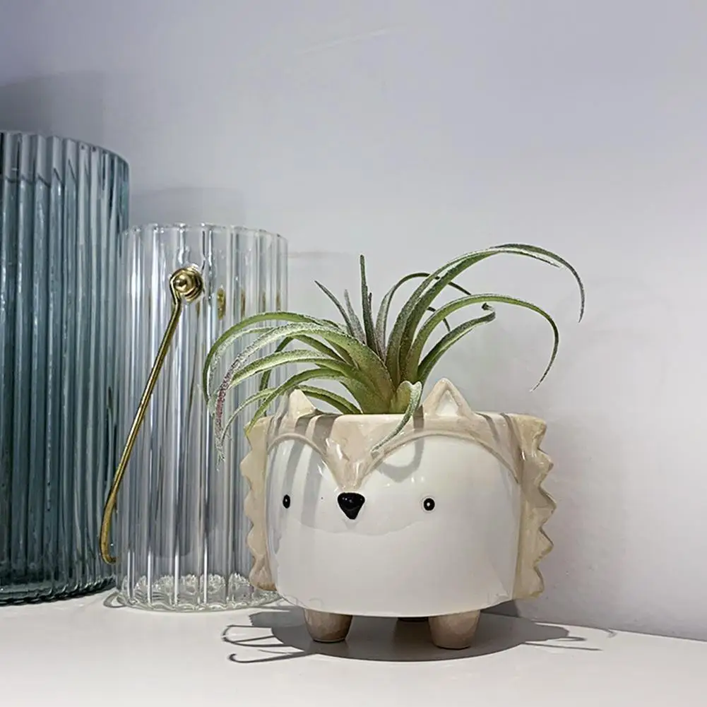 

Creativity Ceramic Flower Pot Cartoon Animal Plant Garden Pots Bedroom Supplies Decorations Vertical Balcony Planter Garden D5U6