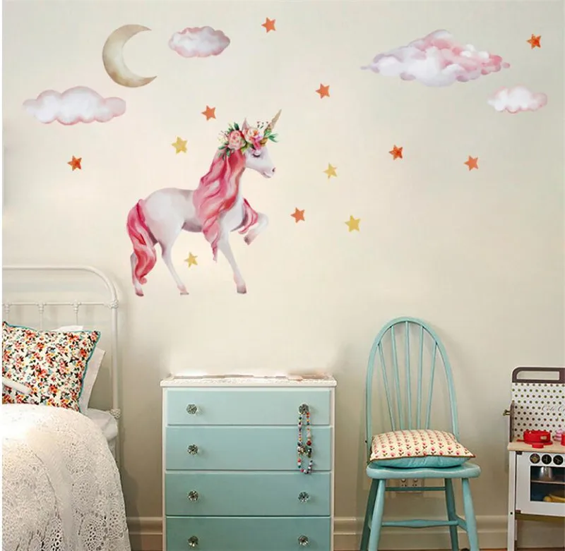 Цветочное облако искусство детской комнаты настенное украшение для спальни