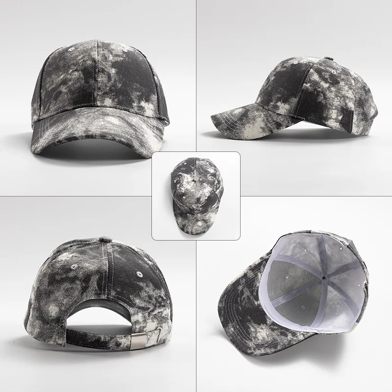 

New Tie-Dye Women Baseball Cap Summer Adjustable Unisex Baseball Caps Women Men Sun Hats Black Hip-hop Hat