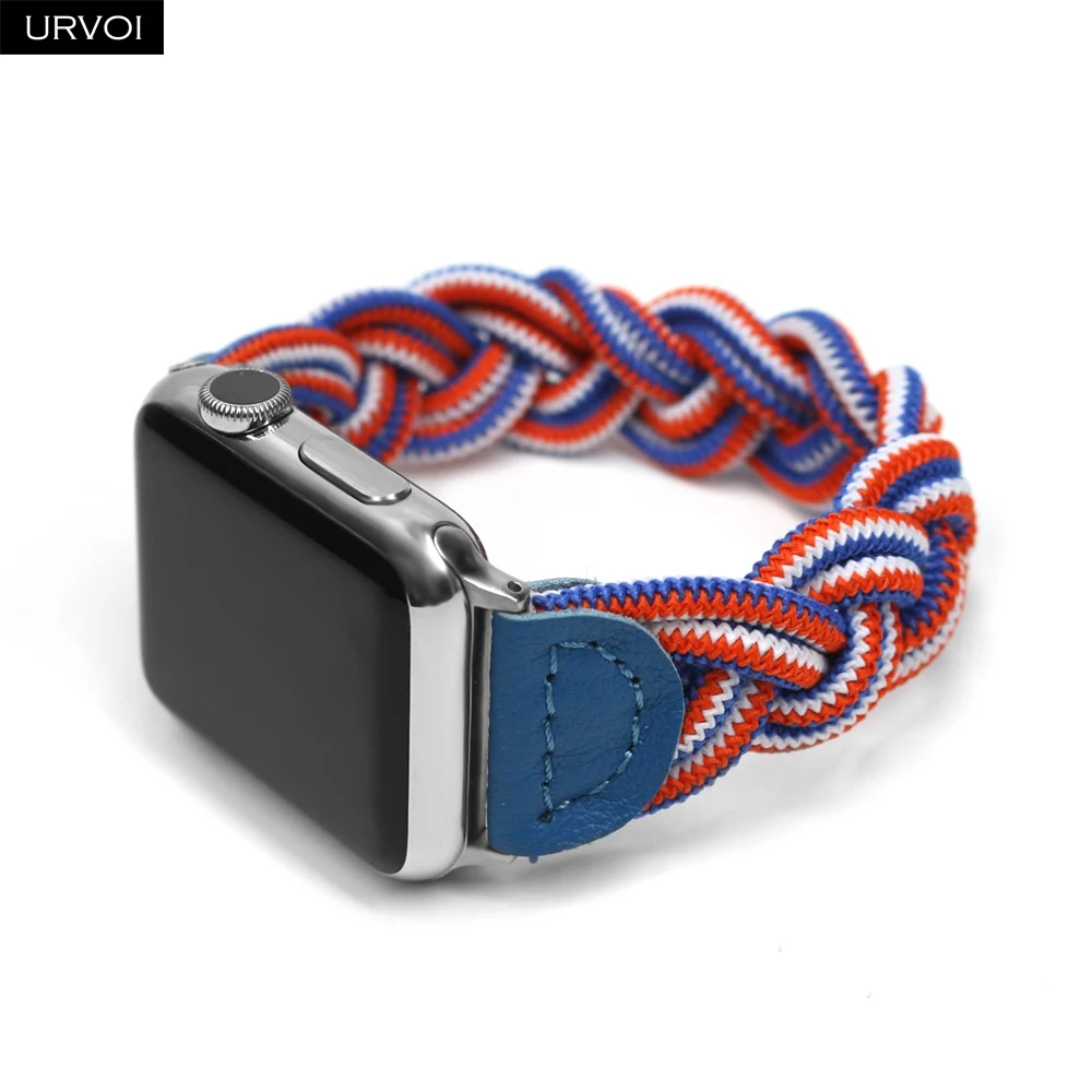 Плетеный ремешок URVOI для Apple Watch series 6 SE 5 4 3 2 1 тканый нейлоновый браслет iWatch solo
