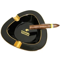cohiba elegant 50th anniversary edition ceramic black 3 ash slot cigar ashtray fit homeoffice cigar holder ashtrays