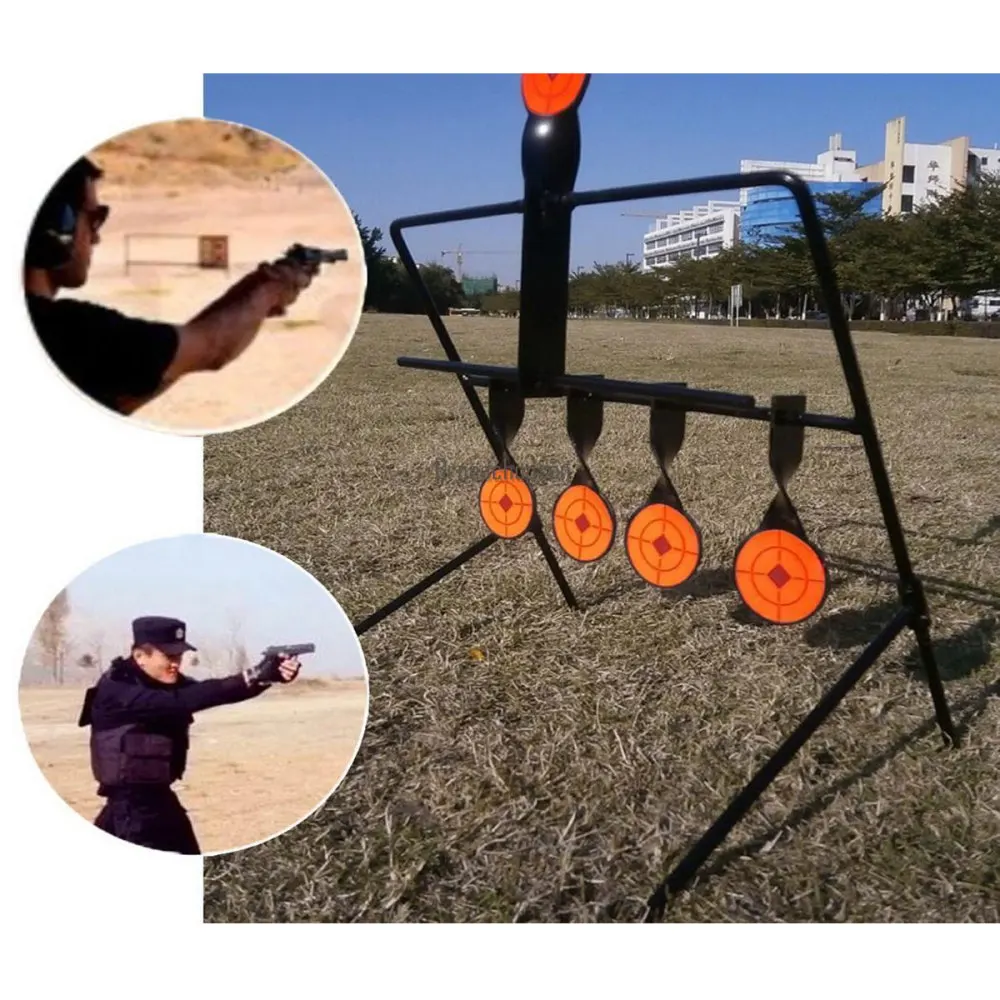 

Metal Resetting Shooting Target Paddle Wind Chime Style Target for Outdoor Shooting Training (Black)
