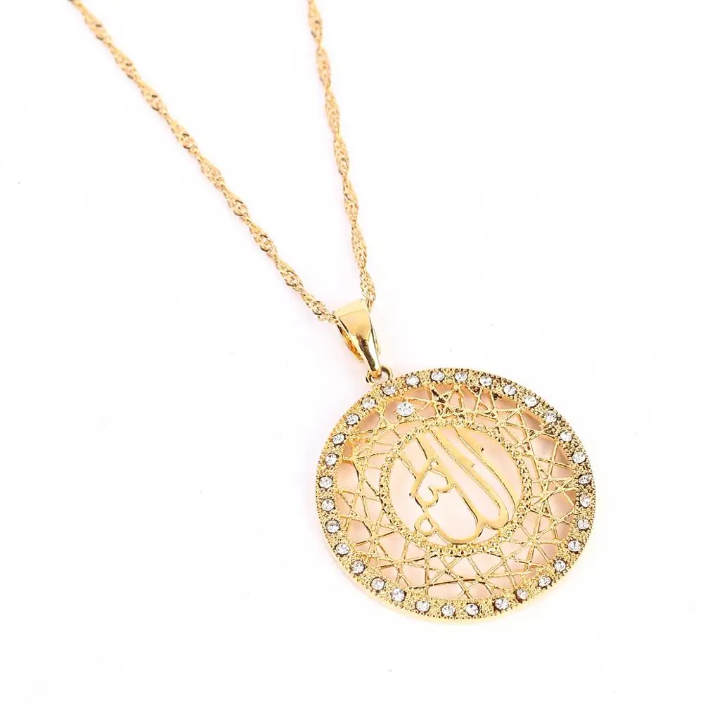 Модное круглое ожерелье с подвеской ювелирные изделия золотого цвета