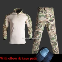 military tactical camouflage uniform with elbow knee pads army airsoft paintball shooting suit clothing hunting sports sets