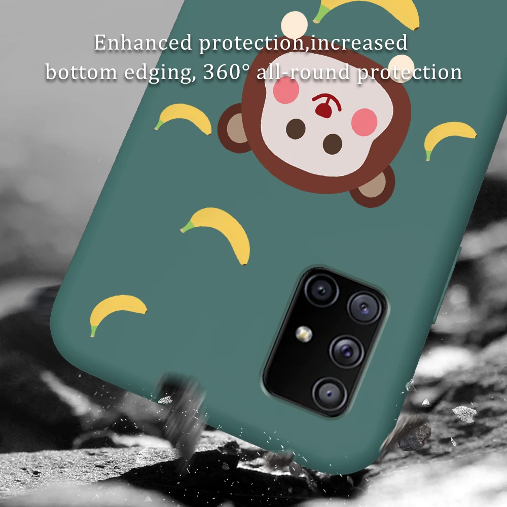 

UltraThin Cartoon Liquid Silicone Case Cover For Samsung Galaxy Note 20 Pro A51 A71 A50 A70 S20 UItra S10 S9 S8 Plus S10E Coque